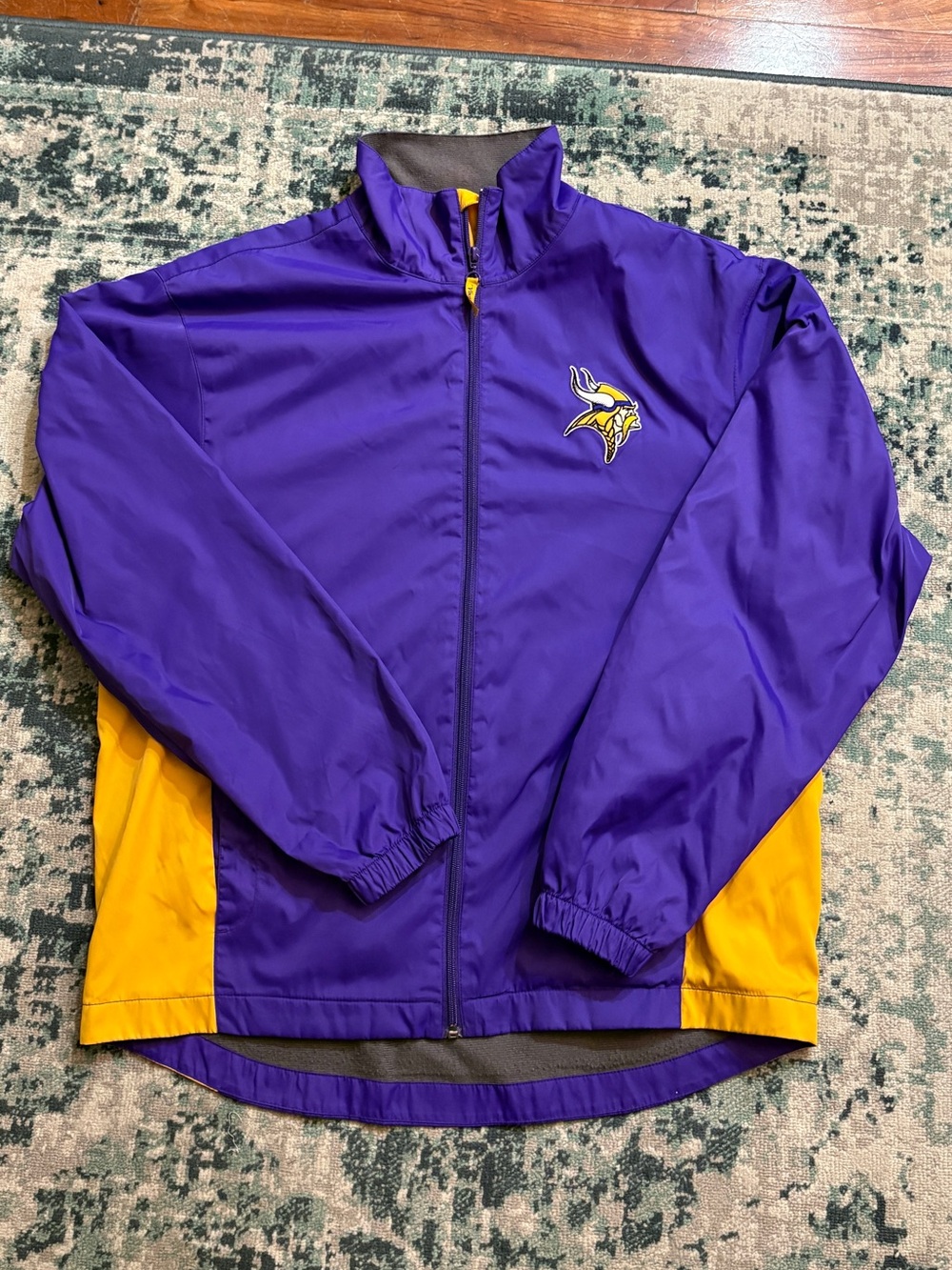 Vikings Medium Purple Yellow Team Windbreaker Jacket